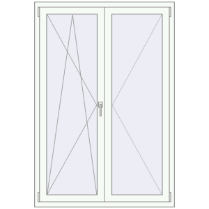 Buy Tilt-and-Turn 1160x1700 mm REHAU OPTIMUM EURO-DESIGN 70 RAL 9016 Traffic white two-sided