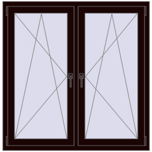 Zamów teraz Okna skrzydłowe 1320x1280 mm REHAU ENERGY-SAVING SYNEGO MD CHOCOLATE_BROWN dwustronny