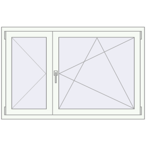 Buy Tilt-and-Turn 1400x900 mm REHAU ENERGY-SAVING SYNEGO MD RAL 9016 Traffic white two-sided