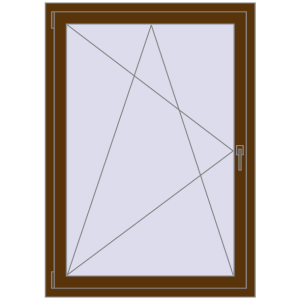 Buy Tilt-and-Turn 1000x1400 mm REHAU OPTIMUM EURO-DESIGN 70 WALNUT two-sided