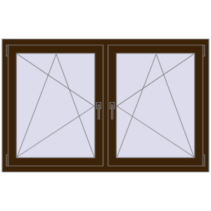 Zamów teraz Okna skrzydłowe 1485x935 mm REHAU ENERGY-SAVING SYNEGO MD DARK_OAK dwustronny
