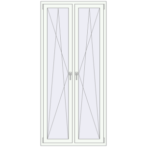 Okno plastikowe 1000x2200 mm Dwuskrzydłowe. Widok od środka Zamów teraz Okna skrzydłowe 1000x2200 mm REHAU OPTIMUM EURO-DESIGN 70 RAL 9016 Traffic white dwustronny