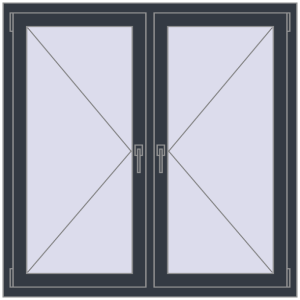 Buy Tilt-and-Turn 1250x1250 mm REHAU OPTIMUM EURO-DESIGN 70 ANTHRACITE_GREY_STRUKTURAL two-sided
