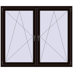 Zamów teraz Okna skrzydłowe 1560x1340 mm REHAU ENERGY-SAVING SYNEGO MD BLACK_BROWN dwustronny