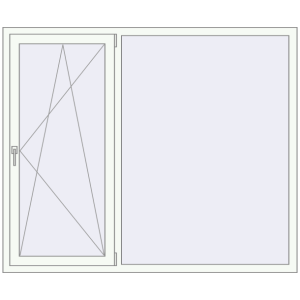 Okno plastikowe 1800x1500 mm Dwuskrzydłowe. Widok od środka Zamów teraz Okna skrzydłowe 1800x1500 mm REHAU OPTIMUM EURO-DESIGN 70 RAL 9016 Traffic white dwustronny