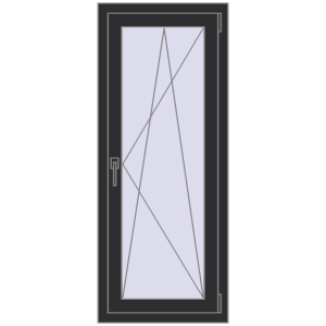 Buy Tilt-and-Turn 550x1350 mm REHAU OPTIMUM EURO-DESIGN 70 ANTHRACITE_GREY_GLATT two-sided