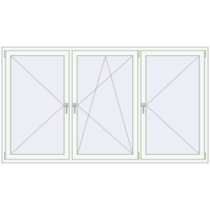 Buy Tilt-and-Turn 2400x1350 mm REHAU OPTIMUM EURO-DESIGN 70 RAL 9016 Traffic white two-sided