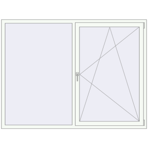 Buy Tilt-and-Turn 2020x1500 mm REHAU OPTIMUM EURO-DESIGN 70 RAL 9016 Traffic white two-sided