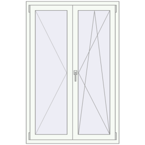 Buy Tilt-and-Turn 1020x1560 mm REHAU OPTIMUM EURO-DESIGN 70 RAL 9016 Traffic white two-sided