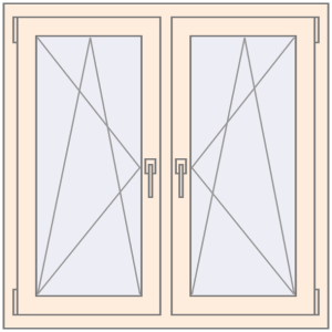 Buy Tilt-and-Turn 1000x1000 mm REHAU OPTIMUM EURO-DESIGN 70 CREAME_WHITE_50L-2 two-sided