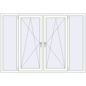 Buy Tilt-and-Turn 2000x1400 mm REHAU ENERGY-SAVING SYNEGO MD RAL 9016 Traffic white two-sided