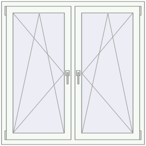 Zamów teraz Okna skrzydłowe 1305x1250 mm REHAU ENERGY-SAVING SYNEGO MD BASALT_GREY zewnętrzny