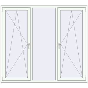 Buy Tilt-and-Turn 1850x1650 mm REHAU ENERGY-SAVING SYNEGO MD RAL 9016 Traffic white two-sided