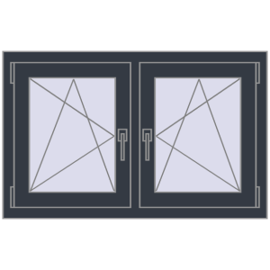 Zamów teraz Okna skrzydłowe 1020x635 mm REHAU ENERGY-SAVING SYNEGO MD ANTHRACITE_GREY_STRUKTURAL dwustronny