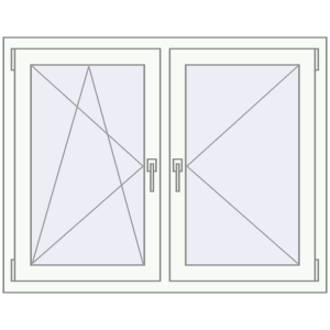 Buy Tilt-and-Turn 1180x930 mm REHAU OPTIMUM EURO-DESIGN 70 RAL 9016 Traffic white two-sided