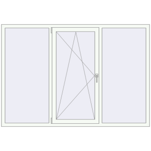 Buy Tilt-and-Turn 2065x1425 mm REHAU OPTIMUM EURO-DESIGN 70 RAL 9016 Traffic white two-sided