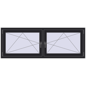 Buy Tilt-and-Turn 1770x635 mm REHAU ENERGY-SAVING SYNEGO MD BLACK_ULTI-MATT two-sided