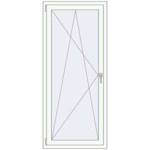 Buy Tilt-and-Turn 750x1750 mm REHAU OPTIMUM EURO-DESIGN 70 RAL 9016 Traffic white two-sided