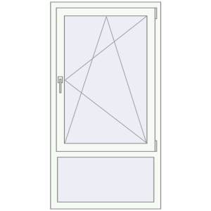 Okno plastikowe 800x1500 mm Jednoskrzydłowe z naświetlem. Widok od środka Zamów teraz Okna skrzydłowe 800x1500 mm EPSILON OPTIMA RAL 9016 Traffic white dwustronny