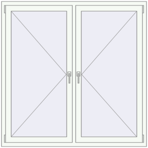 Buy Tilt-and-Turn 1500x1500 mm REHAU OPTIMUM EURO-DESIGN 70 RAL 9016 Traffic white two-sided