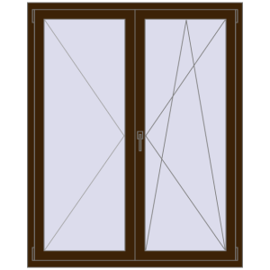 Buy Tilt-and-Turn 1300x1600 mm REHAU ENERGY-SAVING SYNEGO MD DARK_OAK two-sided