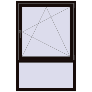 Buy Tilt-and-Turn 1000x1500 mm REHAU ENERGY-SAVING SYNEGO MD BLACK_BROWN two-sided