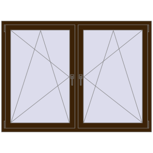 Zamów teraz Okna skrzydłowe 1665x1190 mm REHAU ENERGY-SAVING SYNEGO MD DARK_OAK dwustronny