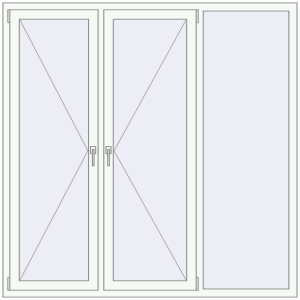 Buy Tilt-and-Turn 1800x1800 mm REHAU ENERGY-SAVING SYNEGO MD RAL 9016 Traffic white two-sided