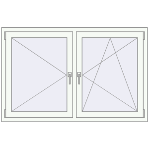 Buy Tilt-and-Turn 1460x940 mm REHAU OPTIMUM EURO-DESIGN 70 RAL 9016 Traffic white two-sided