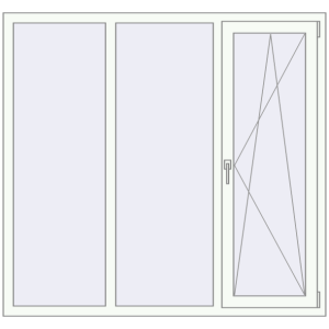 Buy Tilt-and-Turn 1600x1505 mm REHAU OPTIMUM EURO-DESIGN 70 RAL 9016 Traffic white two-sided