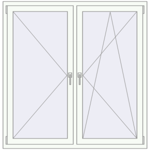 Buy Tilt-and-Turn 1436x1464 mm REHAU ENERGY-SAVING SYNEGO MD RAL 9016 Traffic white two-sided