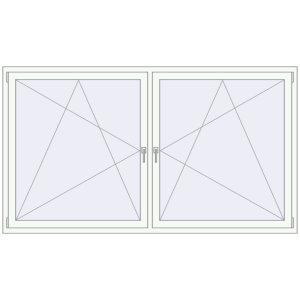 Buy Tilt-and-Turn 2300x1300 mm REHAU OPTIMUM EURO-DESIGN 70 RAL 9016 Traffic white two-sided
