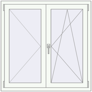Buy Tilt-and-Turn 1100x1100 mm REHAU OPTIMUM EURO-DESIGN 70 RAL 9016 Traffic white two-sided