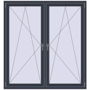 Buy Tilt-and-Turn 1500x1600 mm REHAU OPTIMUM EURO-DESIGN 70 ANTHRACITE_GREY_STRUKTURAL two-sided
