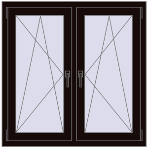 Zamów teraz Okna skrzydłowe 1095x1055 mm REHAU ENERGY-SAVING SYNEGO MD BLACK_BROWN dwustronny