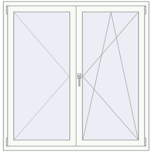 Buy Tilt-and-Turn 1400x1430 mm REHAU OPTIMUM EURO-DESIGN 70 CHOCOLATE_BROWN external