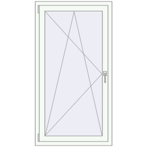 Buy Tilt-and-Turn 800x1500 mm REHAU OPTIMUM EURO-DESIGN 70 RAL 9016 Traffic white two-sided