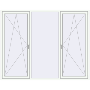 Buy Tilt-and-Turn 2400x1900 mm REHAU OPTIMUM EURO-DESIGN 70 RAL 9016 Traffic white two-sided