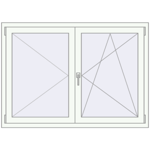 Buy Tilt-and-Turn 1400x1000 mm REHAU ENERGY-SAVING SYNEGO MD RAL 9016 Traffic white two-sided