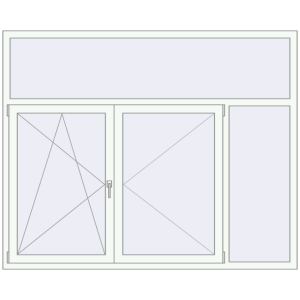 Buy Tilt-and-Turn 2050x1660 mm REHAU OPTIMUM EURO-DESIGN 70 RAL 9016 Traffic white two-sided