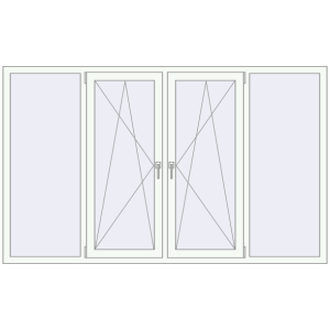 Buy Tilt-and-Turn 2300x1400 mm REHAU OPTIMUM EURO-DESIGN 70 RAL 9016 Traffic white two-sided