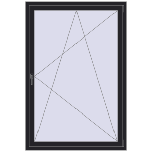 Zamów teraz Okna skrzydłowe 1150x1700 mm REHAU ENERGY-SAVING SYNEGO MD BLACK_ULTI-MATT dwustronny