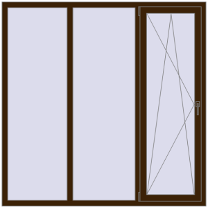Buy Tilt-and-Turn 1800x1800 mm REHAU OPTIMUM EURO-DESIGN 70 DARK_OAK two-sided