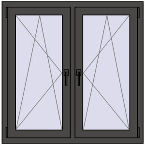 Zamów teraz Okna skrzydłowe 1080x1070 mm REHAU ENERGY-SAVING SYNEGO MD BASALT_GREY dwustronny