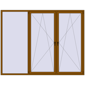 Buy Tilt-and-Turn 2700x2100 mm REHAU OPTIMUM EURO-DESIGN 70 GOLDEN OAK two-sided