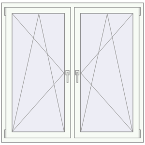 Zamów teraz Okna skrzydłowe 1350x1340 mm REHAU ENERGY-SAVING SYNEGO MD BASALT_GREY zewnętrzny
