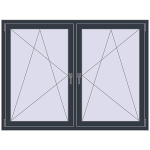 Zamów teraz Okna skrzydłowe 1575x1175 mm REHAU ENERGY-SAVING SYNEGO MD ANTHRACITE_GREY_STRUKTURAL dwustronny