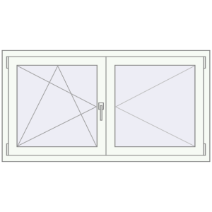 Buy Tilt-and-Turn 1400x750 mm REHAU OPTIMUM EURO-DESIGN 70 RAL 9016 Traffic white two-sided
