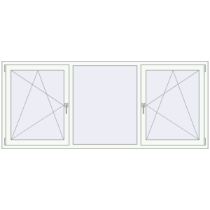 Buy Tilt-and-Turn 2300x980 mm REHAU OPTIMUM EURO-DESIGN 70 RAL 9016 Traffic white two-sided