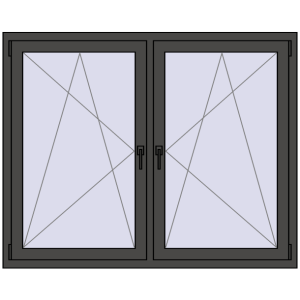 Buy Tilt-and-Turn 1500x1200 mm REHAU ENERGY-SAVING SYNEGO MD BASALT_GREY two-sided